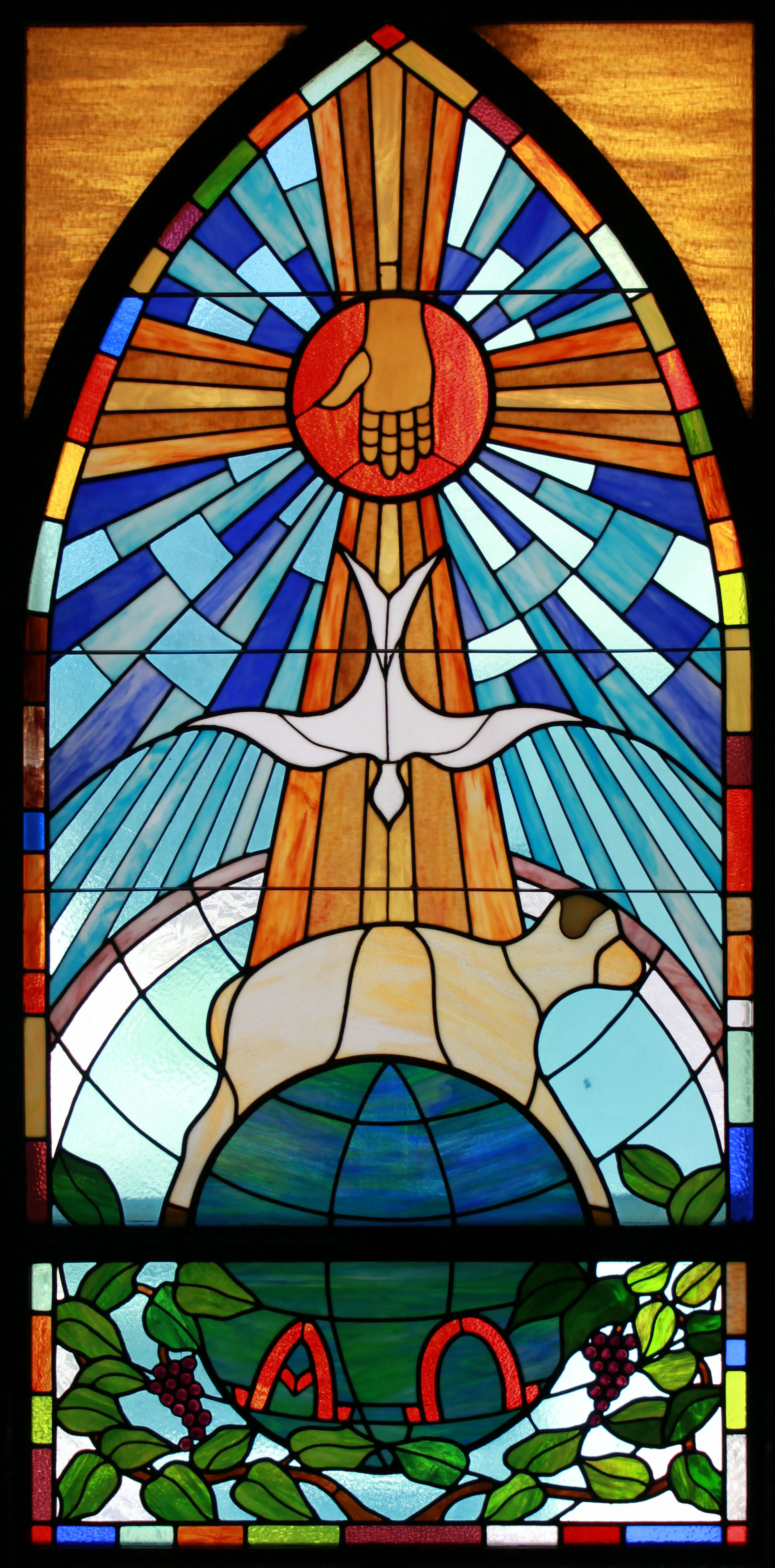 hand cross stained glass