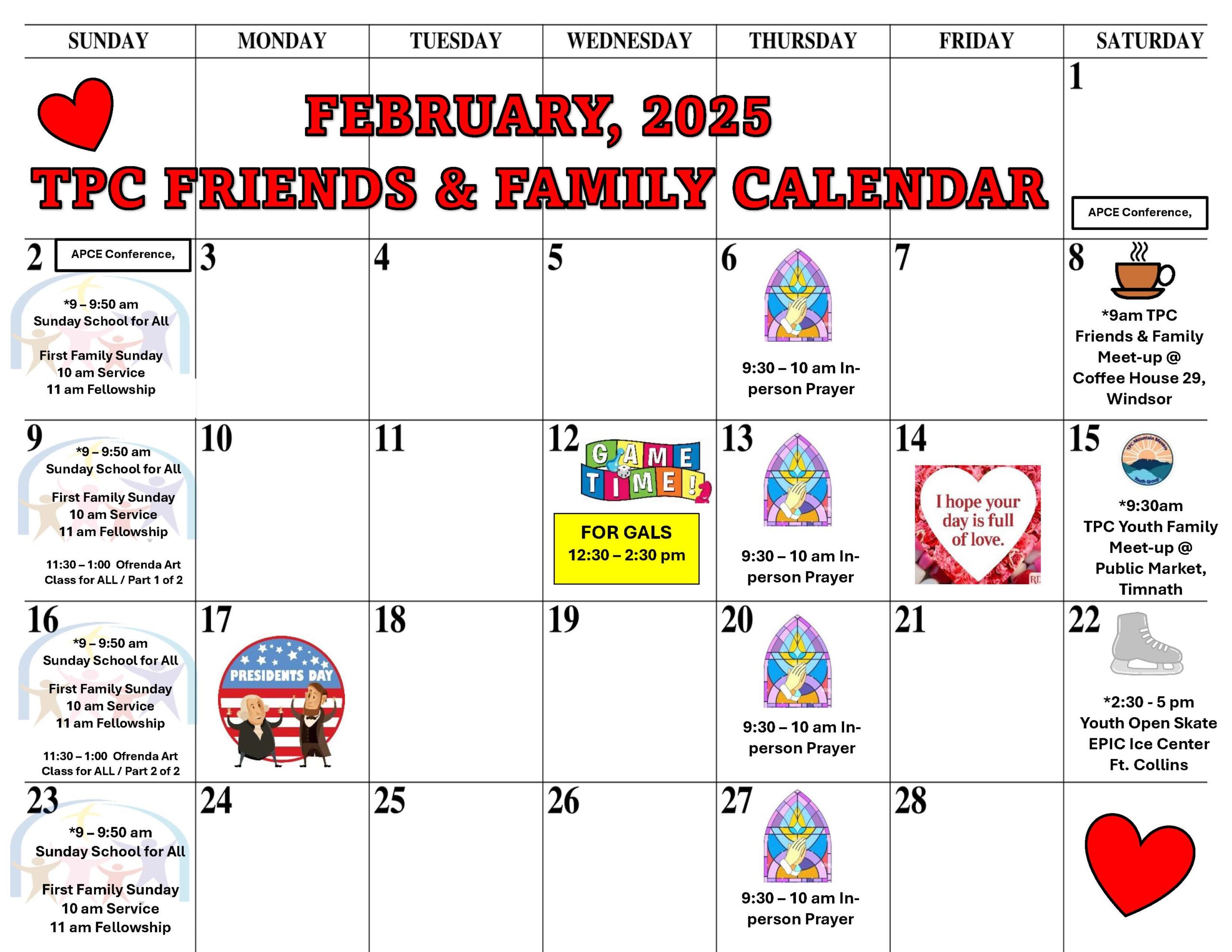 timnath presbyterian church february family calendar