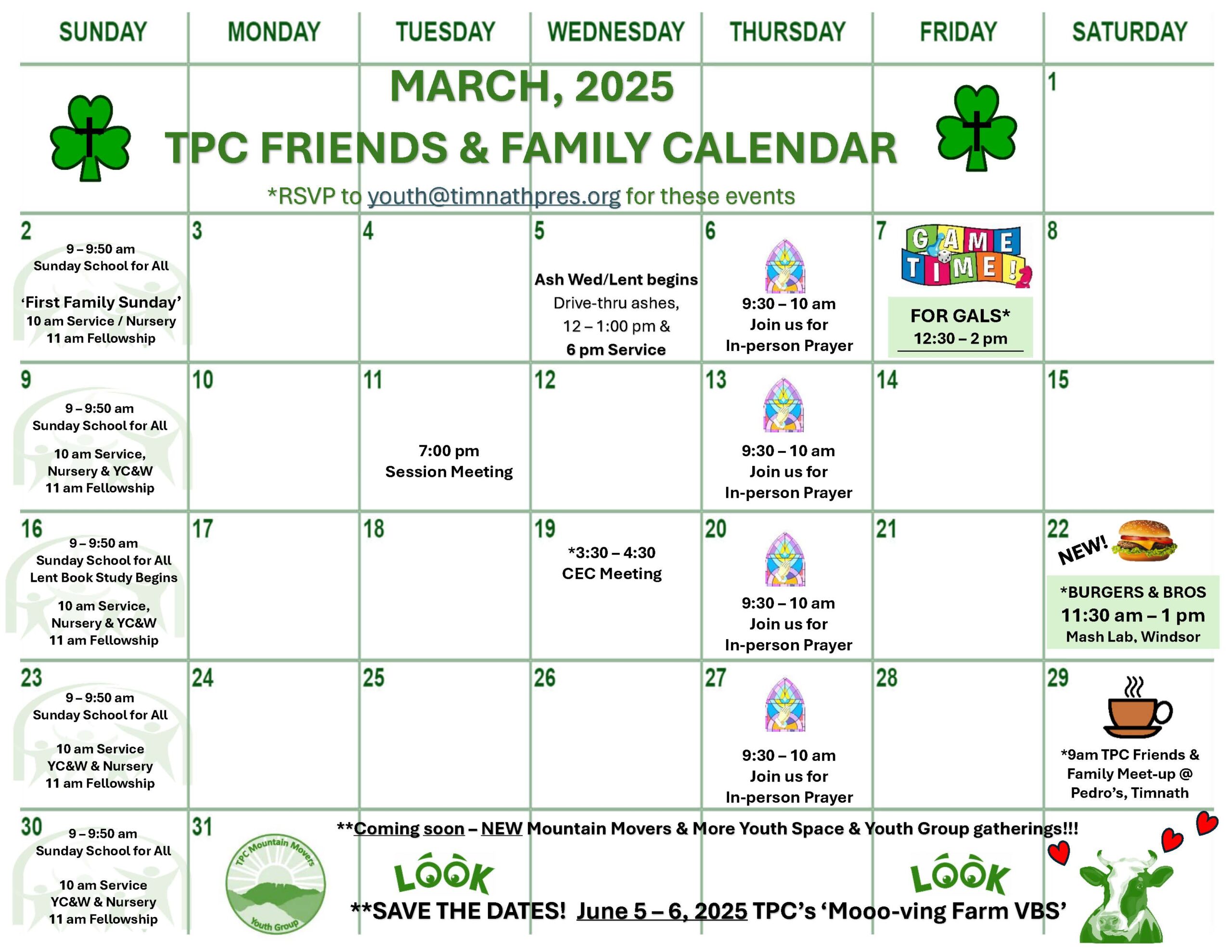 timnath presbyterian church march family calender